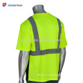 Привет виз Лайм мужские 2 тон круглый воротник светоотражающие футболка охране труда соотвествуя en471 высокая видимость безопасности одежда с нагрудным карманом 